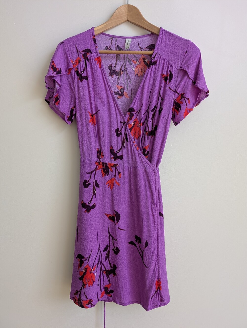 Gentle Fawn Small Little Mini Short Wrap Dress Vibrant Purple